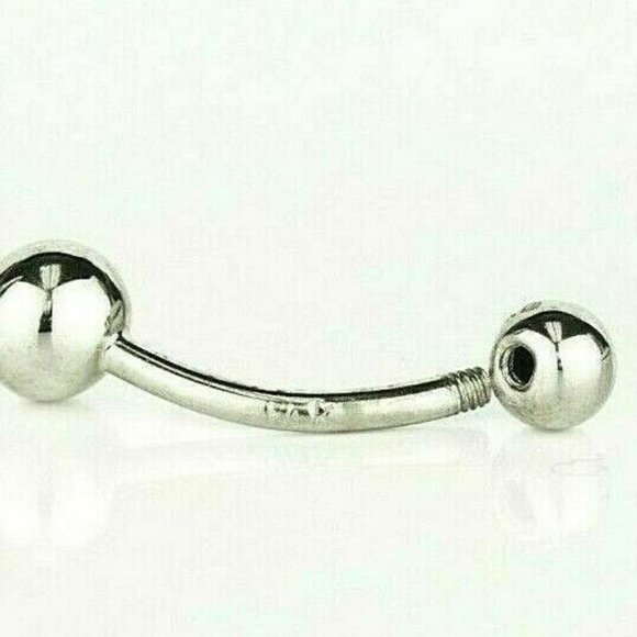 Solid 14k Yellow or White Gold Belly Button Ball Body Jewelry Piercing - Picture 6 of 7